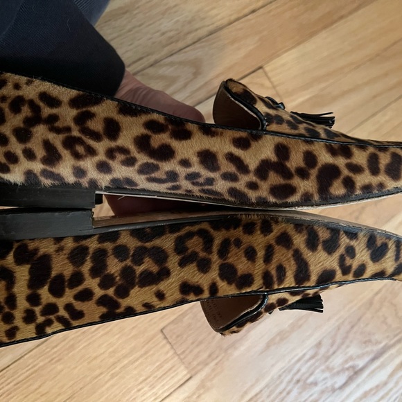 J Crew calf fur leopard print slip on loafer - Picture 3 of 8